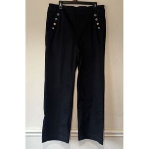 Chico's  Crestone Peak Dark Wash Pull-On Wide Leg Jeans Sz 2.5(14R) Comfy New